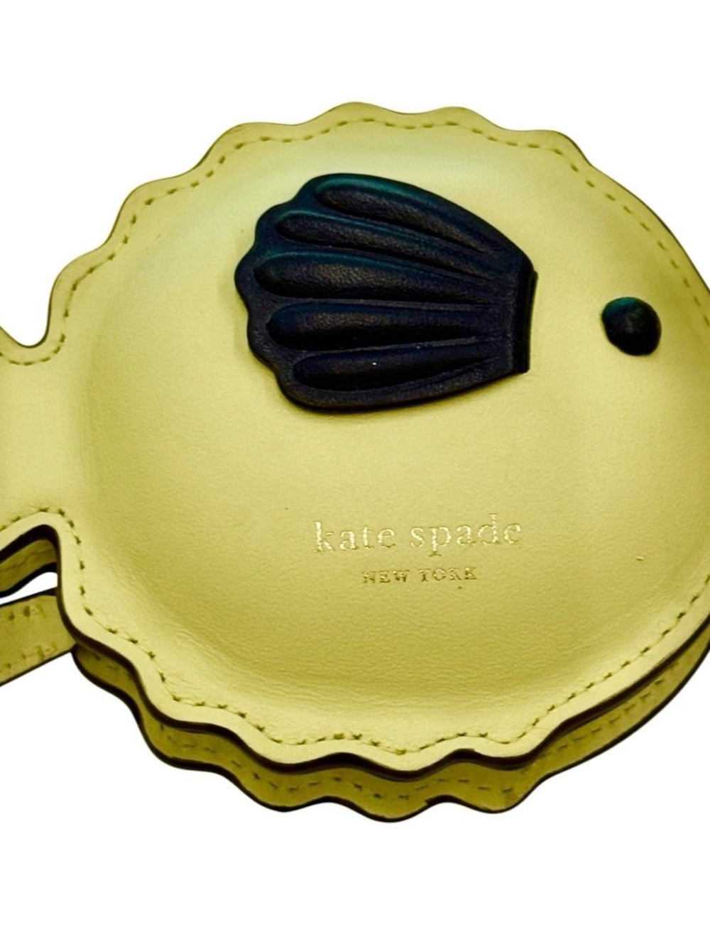 Kate Spade Lemon Meringue Puffy Fish Coin Purse Yellow Fish